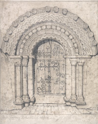 Nordtür von Hales Church, Norfolk von John Sell Cotman